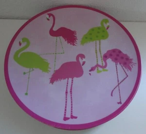 Nicole Miller Home Pink Flamingo Melamine 10" Dinner Plates Set of 8~Outdoor - Picture 1 of 3
