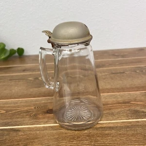 Vintage GLAS Deckel Deckel Lippe Sirup Krug Wohndeko - Bild 1 von 8