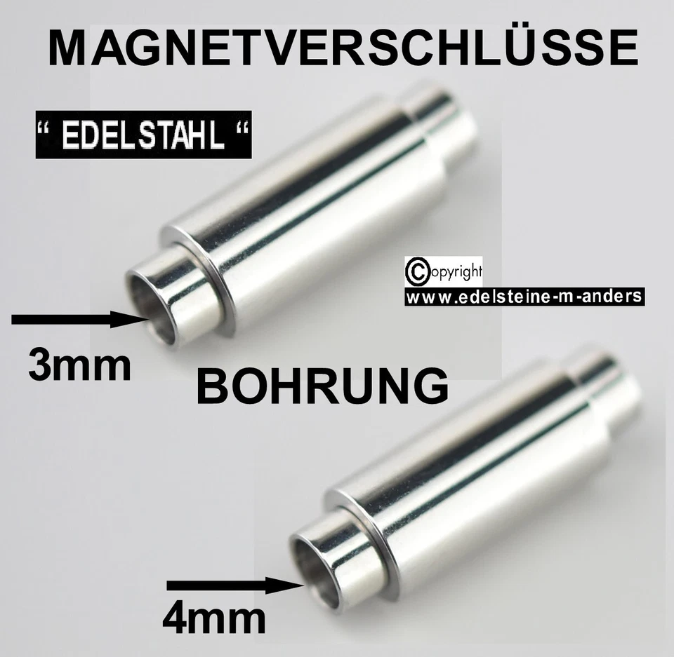 Magnetverschluss Magnet Kettenverschluss Schmuck Leder Band Verschluß Edelstahl - Bild 1 von 1