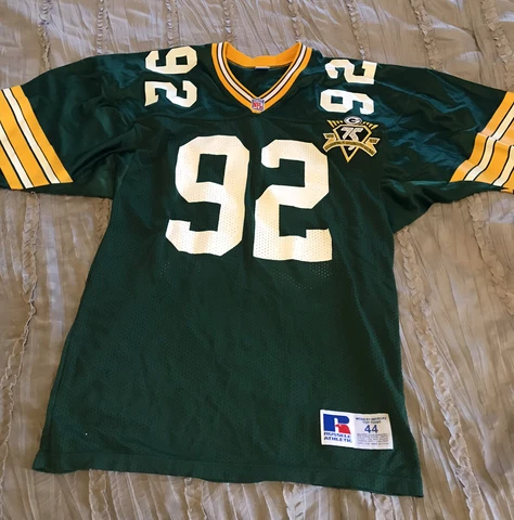 REGGIE WHITE Vintage #92 Green Bay PACKERS Replica RUSSELL ATHLETIC Jersey 44 Cover