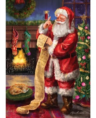 Christmas Wishes Digitally Printed 36in x 43in Santa's List Panel - Image 1 of 4