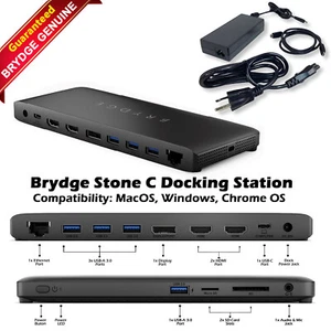 Brydge Stone-C Triple Display Docking Station 100W USB-C 3.0 4K MST BRYSTONEC - Picture 1 of 12