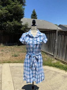 L.e.i. Blue Flannel Dress Size M - Picture 1 of 4