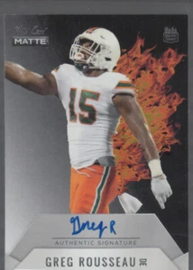 GREG ROUSSEAU 2021 Wild Card Red Hot Rookies Autographs Orange MRHR-21 RC 8/50 - Picture 1 of 2