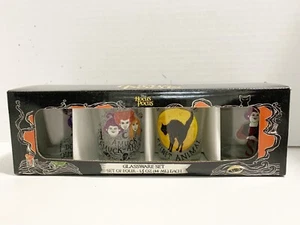 Disney Hocus Pocus Shot Glasses Halloween 1.5 oz BOX Glassware Barware Set of 4 - Picture 1 of 12