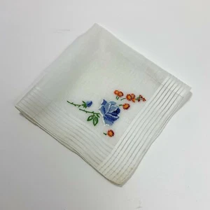 Cross Stitch Embroidered Bridesmaid Handkerchief Cottagecore Vintage Grannycore - Picture 1 of 3