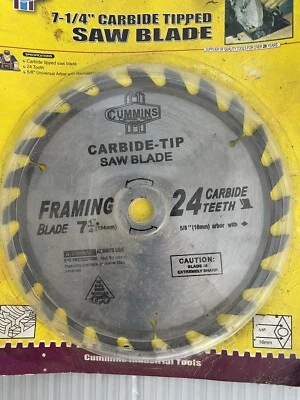 Hoja de Sierra Circular ENMARCADO 7.25" Cummins 24 Dientes de Carburo 5/8 Eje Foto 1 de 4