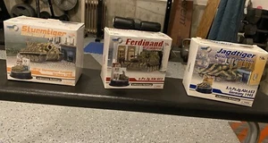 Dragon models Ltd Lot  Of 3 WW2 1:72 Tanks Jagdtiger Ferdinand Tiger Nib Germany - Picture 1 of 13