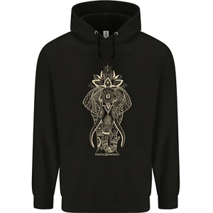 Gold Mandala Art Elephant Mens 80% Cotton Hoodie - Picture 1 of 112