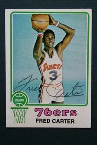Philadelphia 76ers star Fred Carter autographed 1973-74 Topps basketball card--- - Picture 1 of 1