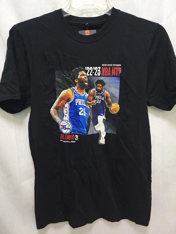 Men's 76ers Joel Embiid Fanatics Black 2023 NBA MVP Time Out T-Shirt M Cover