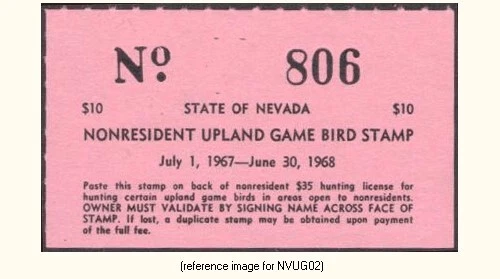 D2K Nevada Upland Game 1967 $10.00 - Image 1 of 1