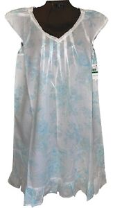 Miss Elaine Capped Sleeve Mid Length - Long Nightgowns, Size S-XL or Plus 1X-3X
