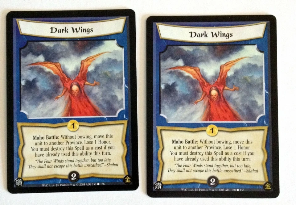 Dark Wings (2) L5R Legend of the Five Rings CCG Winds of Change WoC - Image 1 of 1