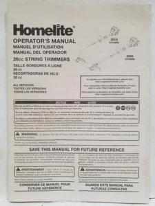 Homelite Operator's Manual 26cc String Trimmers UT33600 UT33650 Used PP - Foto 1 di 4