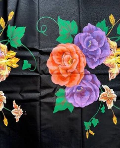 African Fabric/Ankara - Black, Purple, Pink 'Epic Blooms', YARD or WHOLESALE - Picture 1 of 4