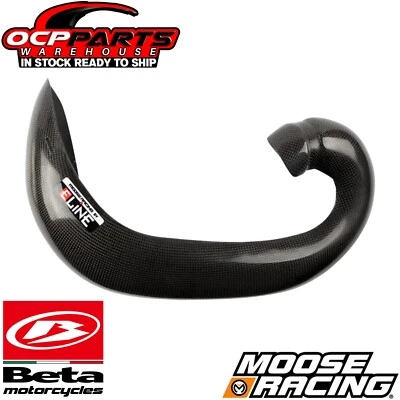 NEW MOOSE RACING CARBON FIBER EXHAUST PIPE GUARD 2021-2024 BETA 200 RR 2-STROKE - Image 1 of 4