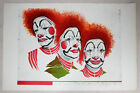 Rino Maddaloni Trois Clowns Signé Édition Limitée Lithoraph Impression Art du Cirque