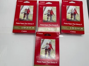 Canon Plus Glossy II PP-301 Inkjet Photo Paper 100 Sheets Ea 4 Packs Sealed - Photo 1/3