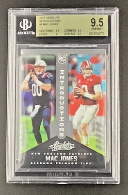 Mac Jones 2021 Panini Absolute Introductions Rookie RC BGS 9.5 Gold Label Pop 5 - Image 1 of 2