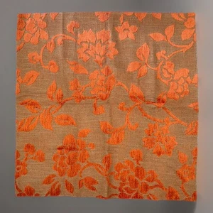 Stark Brocade Upholstery Fabric Heavy Orange Chenille Floral Jacquard 27"x28" - Picture 1 of 3