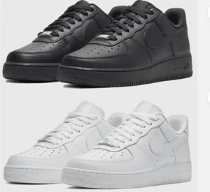 MENS WOMEN LEATHER SNEAKERS CASUAL TRAINERS AF1 WALKING RUNNING-SPORTS-GYM-SHOES - Picture 1 of 56