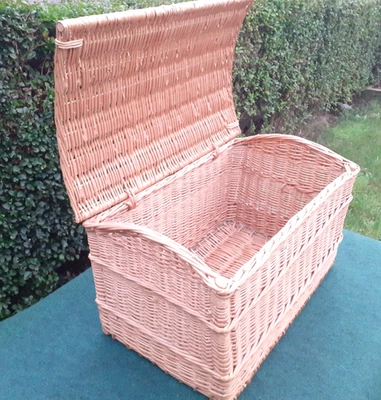 Extra Large Wicker Basket Blanket Box Storage Toy Box Linen 60x42x37cm - Image 1 of 4