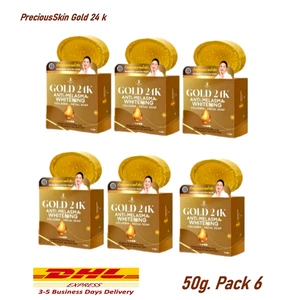 Jabón blanqueador dorado 24K barra facial y corporal hierbas tailandesas 80 g cuidado natural de la piel 6 piezas - Imagen 1 de 7