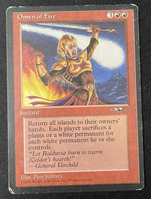 Omen of Fire - Alliances 1996 - Played - Vintage MTG Magic The Gathering - Image 1 of 2