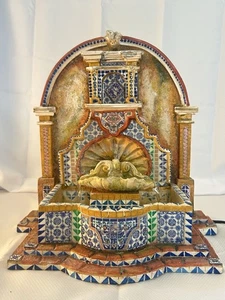 Vintage Mexican Talavera Mosaic Tile Fountain Signed Working Folk Art Tabletop - Picture 1 of 21