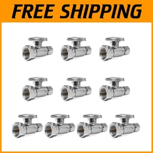 10x 1/2" FIP Iron Pipe x 3/8" Compression Stop Valves - Picture 1 of 8