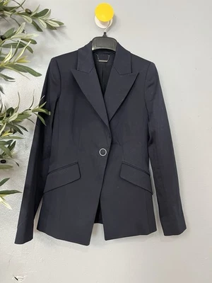 Женский блейзер Elie Tahari на одной пуговице с заостренными лацканами куртка темно-синий хлопок размер 0 - Изображение 1 из 4