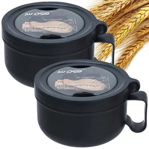 2 Pack Soup Bowl with Handles, Microwave Ramen Bowl with Lid for Soup and Ins... - Picture 1 of 7