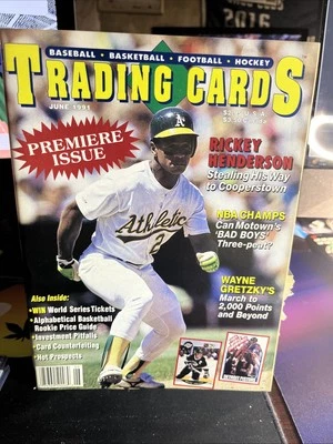 Trading Cards Magazine Premiere Issue June 1991 Rickey Henderson Oakland As - Image 1 of 2