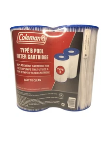 Coleman Type B Pool Filter Cartridge 2 Pack Replacement for Pump System Easy Cle - Picture 1 of 4