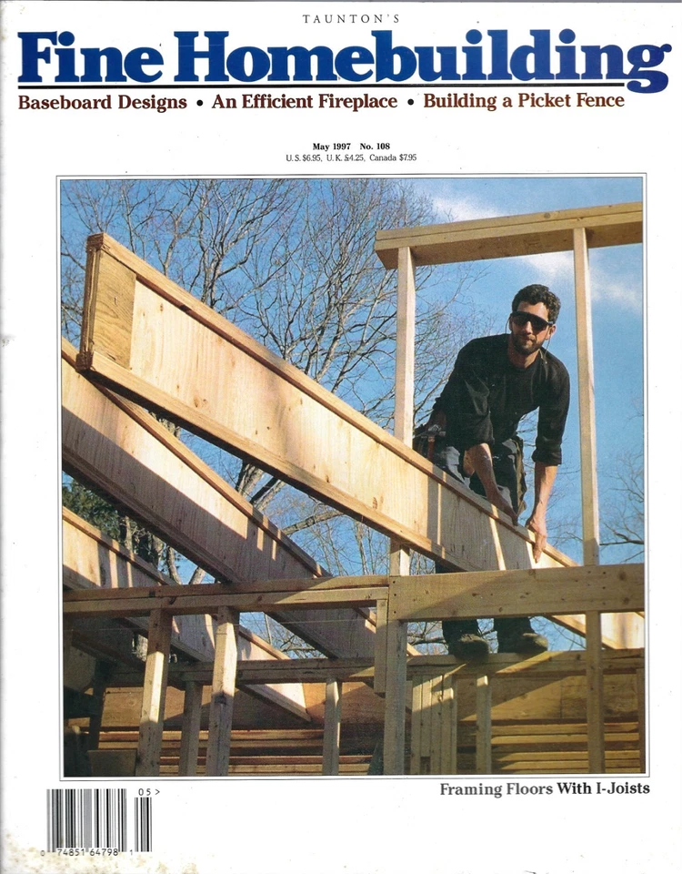 Fine Homebuilding Magazine May 1997 Baseboard Designs Efficient Fireplace Foto 1 de 1