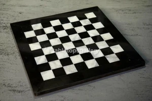 24 " Schwarz Marmor Schachbrett Luxus Aussehen für Spielen Raum Tisch Dekor - Picture 1 of 11