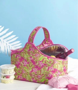 Lilly Pulitzer Large Insulated Party Cooler Jungle Tumble Pink/Green Beach NWT - Picture 1 of 5