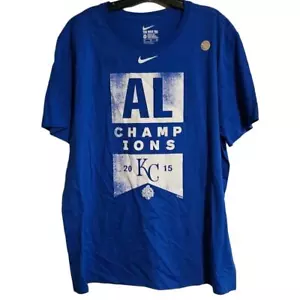 XXL The Nike Tee KC 2015 AL Champions blue short sleeve tshirt - Picture 1 of 4