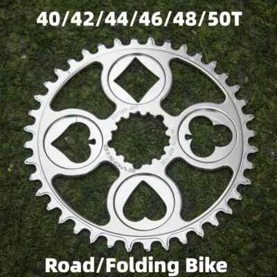 Road Folding Bike Poker Disc Chainwheel 40/42/44/46/48/50T Narrow Wide Sprocket - Image 1 of 4