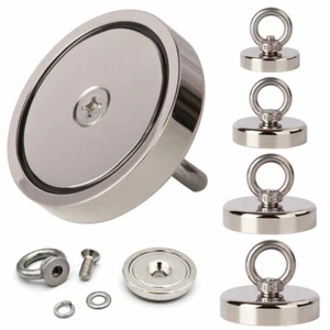 100-1000LB FISHING MAGNET KIT UPTO PULL FORCE STRONG NEODYMIUM TREASURE HUNT US - Picture 1 of 15
