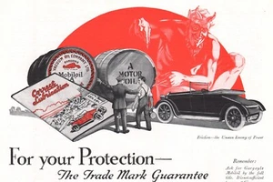 Mobiloil Gargoyle Motor Oil Automobile 1924 Antique Print Ad - Picture 1 of 2