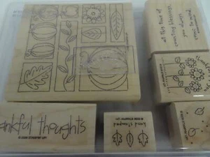 Stampin' Up Set 6 Timbri Gomma Ringraziati 2006 Zucche Autunno - Foto 1 di 6