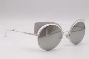 FENDI FF 0177/S DMVSS WHITE CAT EYE MIRRORED AUTHENTIC FRAMES SUNGLASSES 53-22 - Picture 1 of 4