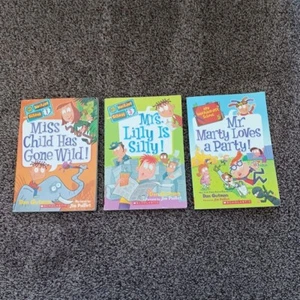 My Weirder School Books Lot of 3 Dan Gutman #1, #3, #5 Scholastic Chapter Books - Foto 1 di 5