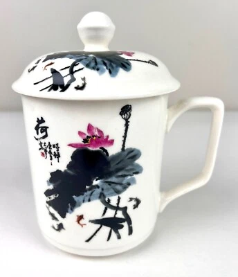 Taza de té de kung fu para iniciar porcelana cerámica taza de oficina con tapa loto chino Foto 1 de 4