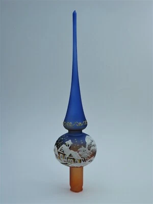 Weihnachtsbaumspitze Christbaumspitze aus Glas. handbemalt. H. 29 bis 31 cm. - Bild 1 von 3