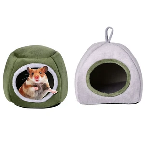 Guinea Pig Beds 2 Pack Washable Hamster Cave Hideout Small Animal Bed Cage House - Picture 1 of 15