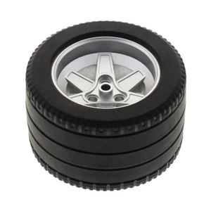1x Lego Technic rueda 62x46 llanta negra tipo 2 plata gris 32296 22969c05 - Imagen 1 de 1