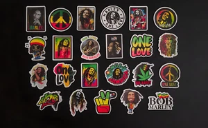 Bob Marley vinyl Stickers, One Love Decals, Reggae, Rasta, Rastafari, Jamaica - Picture 1 of 24